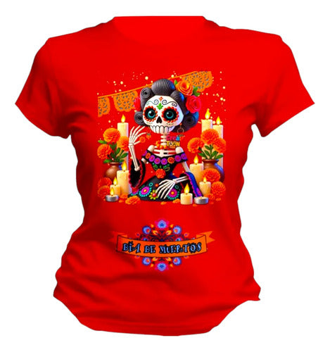 Playera Catrin Y Catrina Dia De Muertos Mexicanos Catrina