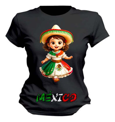 Playera Viva Mexico Adelita 15 De Septiembre Mujer Sombrero