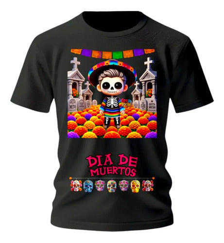 Playera Catrin Cementerio Dia De Muertos Personaliza Catrin