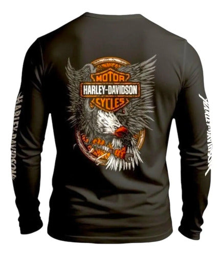 Playera Harley Davidson Manga Larga Personalizada Moto H1