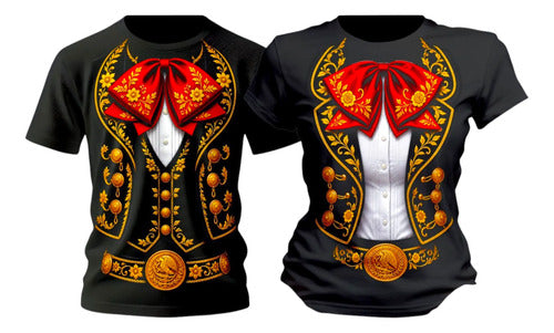 Playera Para Duo Mariachis Mexicanos 15 De Septiembre Duo