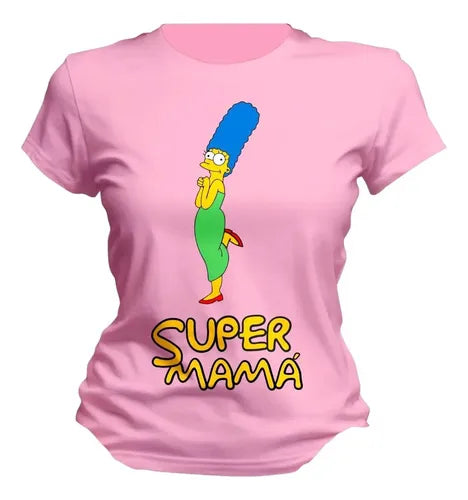 Playera Lisa Marge Simpson Super Mama Hija Personaliza