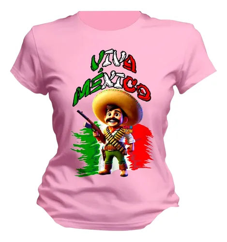 Playera Charro Charra Viva Mexico Bandera Fiestas Charro
