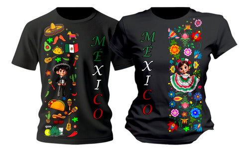 Duo Playeras 15 De Septiembre Mexico Tradicional Mariachi