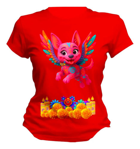 Playera Xoloitzcuintle Alebrije Dia De Muertos