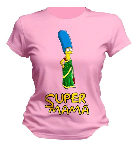 Playera Lisa Marge Simpson Super Mama Hija Personaliza