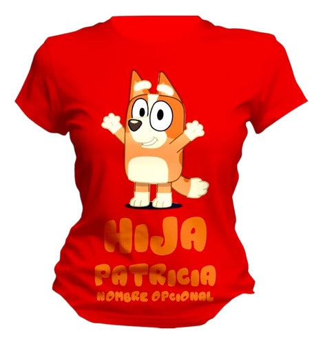 Playera Bluey Bingo Mamá Papá Hijo Personalizada Hija