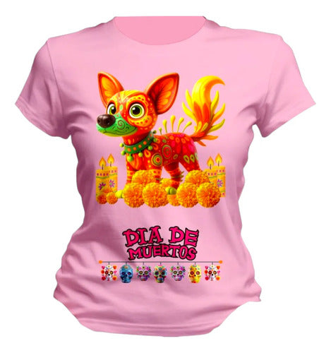 Playera Alebrije Perro Colores Día De Muertos Personalizada