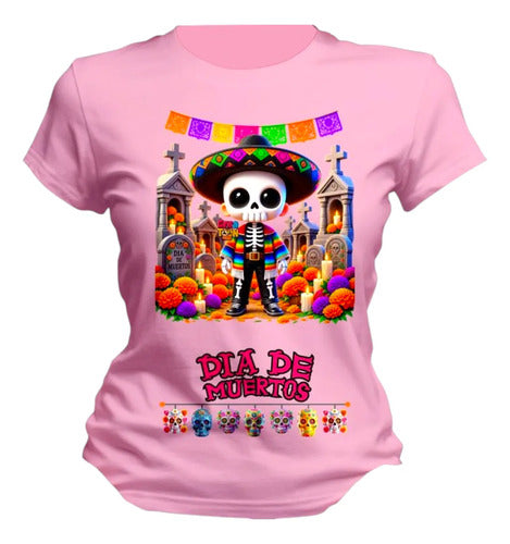 Playera Calaverita Dia De Muertos Halloween Personaliza
