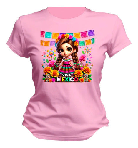 Playera Adelita Flores Mexicana15 De Septiembre Mujer