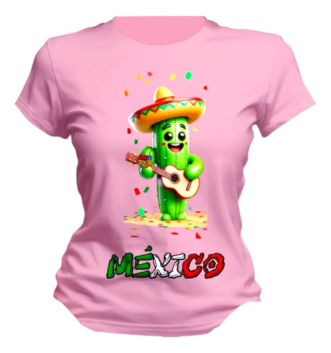 Playera Mexicana Para 15 De Septiembre Chile Y Cactus