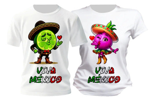Duo Playera Chile Mexicano Taco 15 De Septiembre