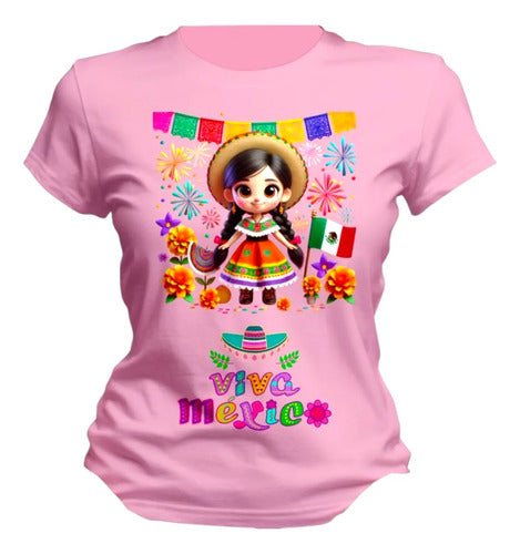 Playera Adelita Flores Mexicana15 De Septiembre Mujer
