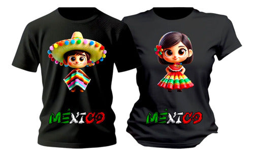 Duo Playera Charro Y Charra Mexico Conjunto 15 De