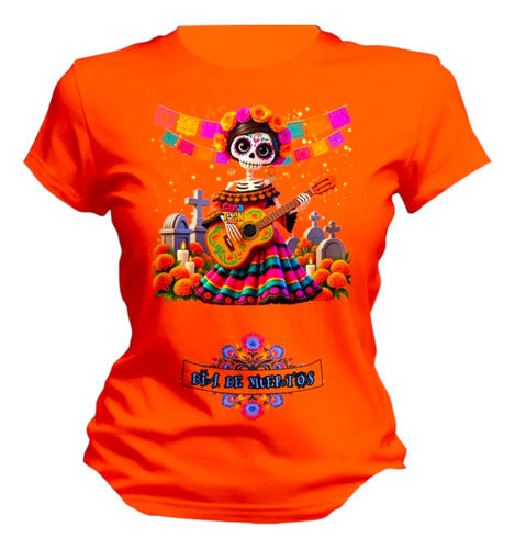 Playera Musico Dia De Muertos Calavera Catrin Y Catrina