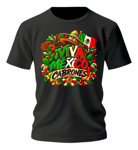 Playera Mexicana Viva Mexico Cabrones Algodon Viva Mexico