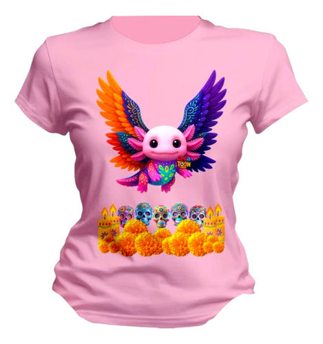 Playera Dia De Muertos Alebrije Ajolote Personaliza Ajolote