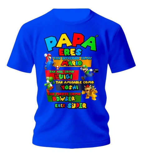 Playera Dia Del Padre Frase Papa Hijo Personajes Personaliza