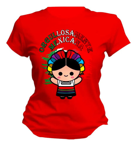 Playera Lele Muñeca Mexicana Patria Bandera Mexico Lele
