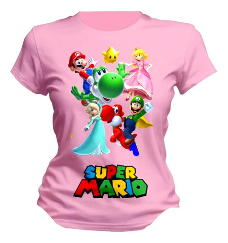 Playera Super Mario Bros Colores Peach Personaliza