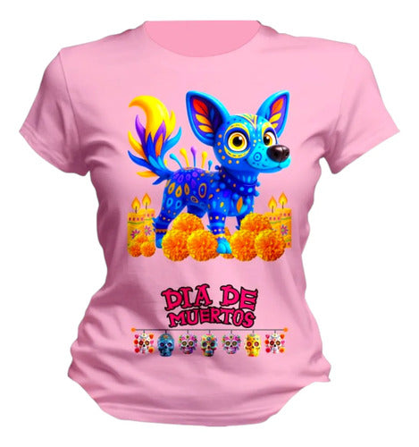 Playera Alebrije Perro Colores Día De Muertos Personalizada