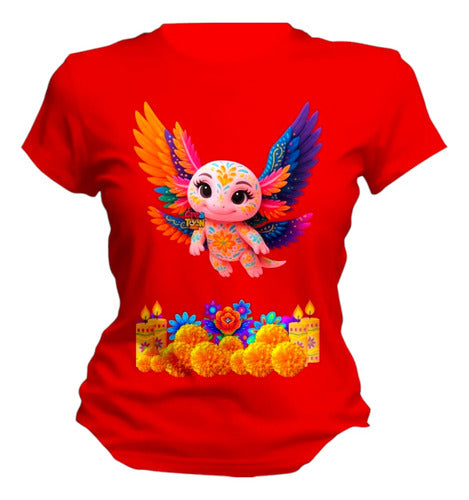 Playera Dia De Muertos Alebrije Ajolote Personaliza Ajolote