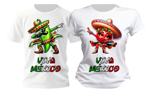 Duo Playera Chile Mexicano Taco 15 De Septiembre
