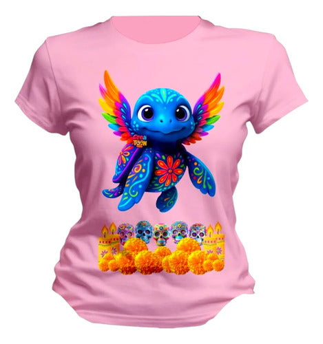 Playera Dia De Muertos Tortuga Alebrije Tortuga H