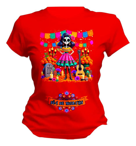 Playera Dia De Muertos Ofrenda Catrines Personaliza Catrina