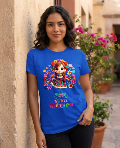 Playera Adelita Flores Mexicana15 De Septiembre Mujer
