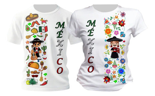 Duo Playeras 15 De Septiembre Mexico Tradicional Mariachi