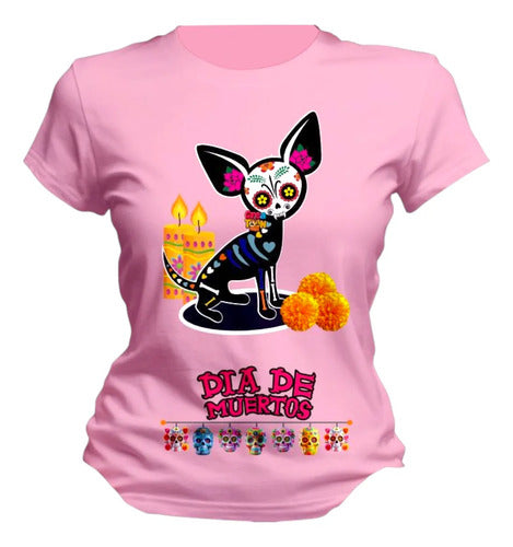 Playera Chihuahua Día De Muertos Alebrije Halloween