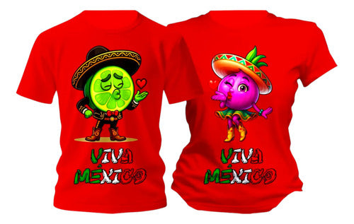 Duo Playera Chile Mexicano Taco 15 De Septiembre
