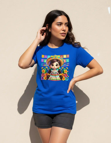 Playera Adelita Flores Mexicana15 De Septiembre Mujer