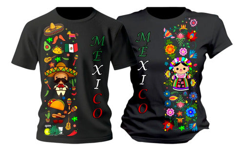 Duo Playeras 15 De Septiembre Mexico Tradicional Mariachi