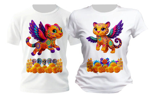Duo Playeras Alebrijes Dia De Muertos Halloween Personaliza