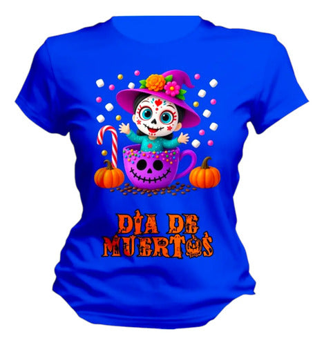 Playera Día De Muertos Jack Taza Dulces Halloween