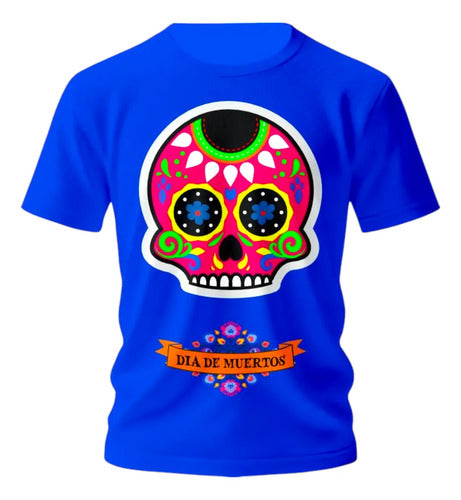 Playera Dia De Muertos Calaverita Todas Las Tallas Craneo
