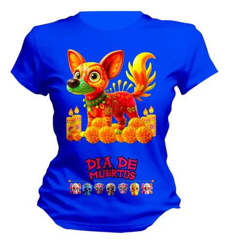 Playera Alebrije Perro Colores Día De Muertos Personalizada