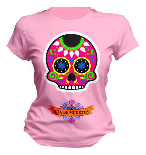 Playera Dia De Muertos Calaverita Todas Las Tallas Craneo