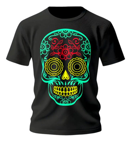 Playera Dia De Muertos Calavera Tradicional Halloween