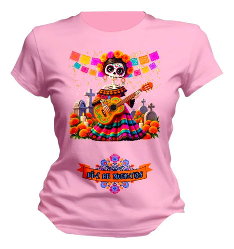 Playera Musico Dia De Muertos Calavera Catrin Y Catrina