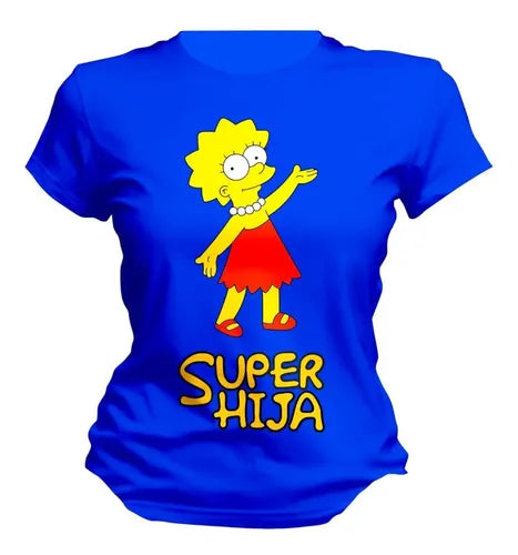 Playera Lisa Marge Simpson Super Mama Hija Colores