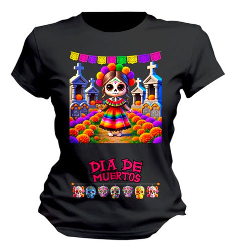 Playera Catrina Cementerio Dia De Muertos Personaliza