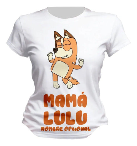 Playera Bluey Bingo Mamá Papá Hijo Personalizada Chilli Mama