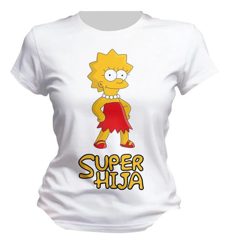 Playera Lisa Marge Simpson Super Mama Hija Personaliza