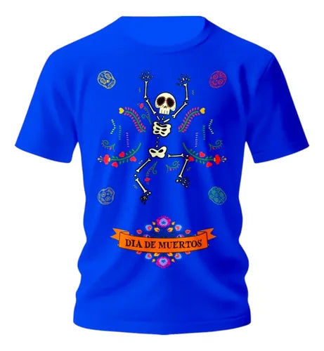 Playera Dia De Muertos Calavera Guitarras Playera Esqueleto