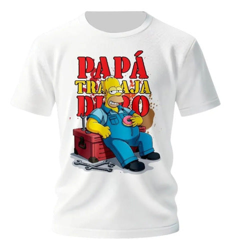 Playera Dia Del Padre Super Papa Homero Personaliza