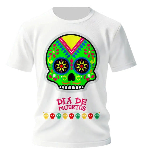 Playera Dia De Muertos Calavera Mexicana Folklorica Craneo
