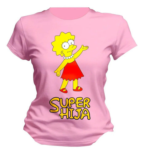 Playera Lisa Marge Simpson Super Mama Hija Colores